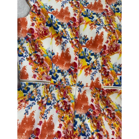 Antonio Melani Floral Print Cap Sleeve Dress With Zipper Accents Size 2 - Picture 11 of 14